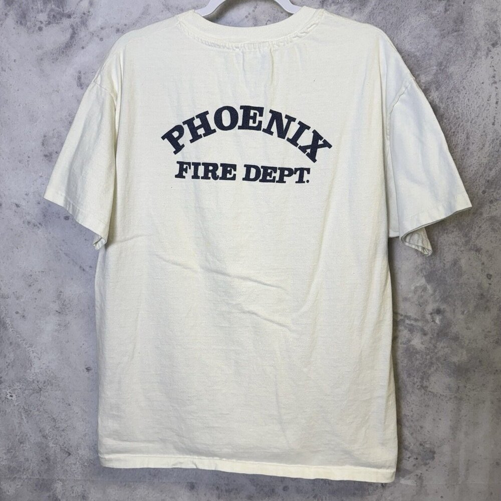 Vintage Phoenix Fire Dept T Shirt Mens XL White Y2K Short Sleeve